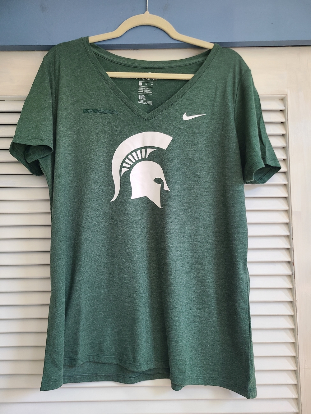 Nike Michigan State Spartans Heather Green V-Neck Tee